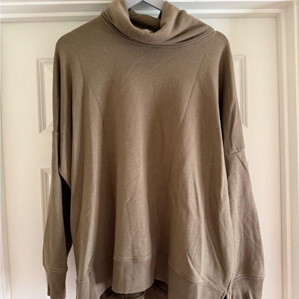 Aerie Tan Cowl Neck Sweater